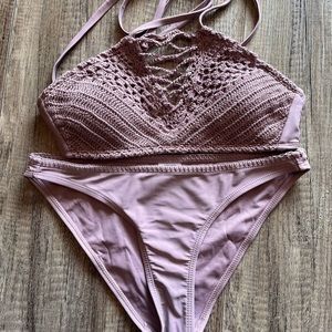 Crochet top swimsuit set